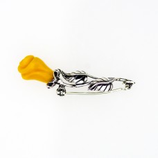 Silver brooche with Baltic amber