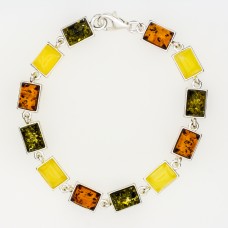Silver bracelet with amber