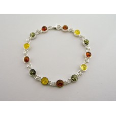Silver bracelet with amber