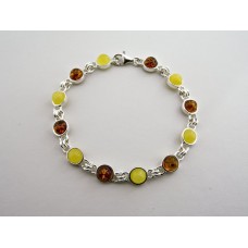 Silver bracelet with amber