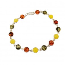 Silver bracelet with Baltic Amber