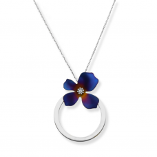 Сребърно колие с Титан "Flower"